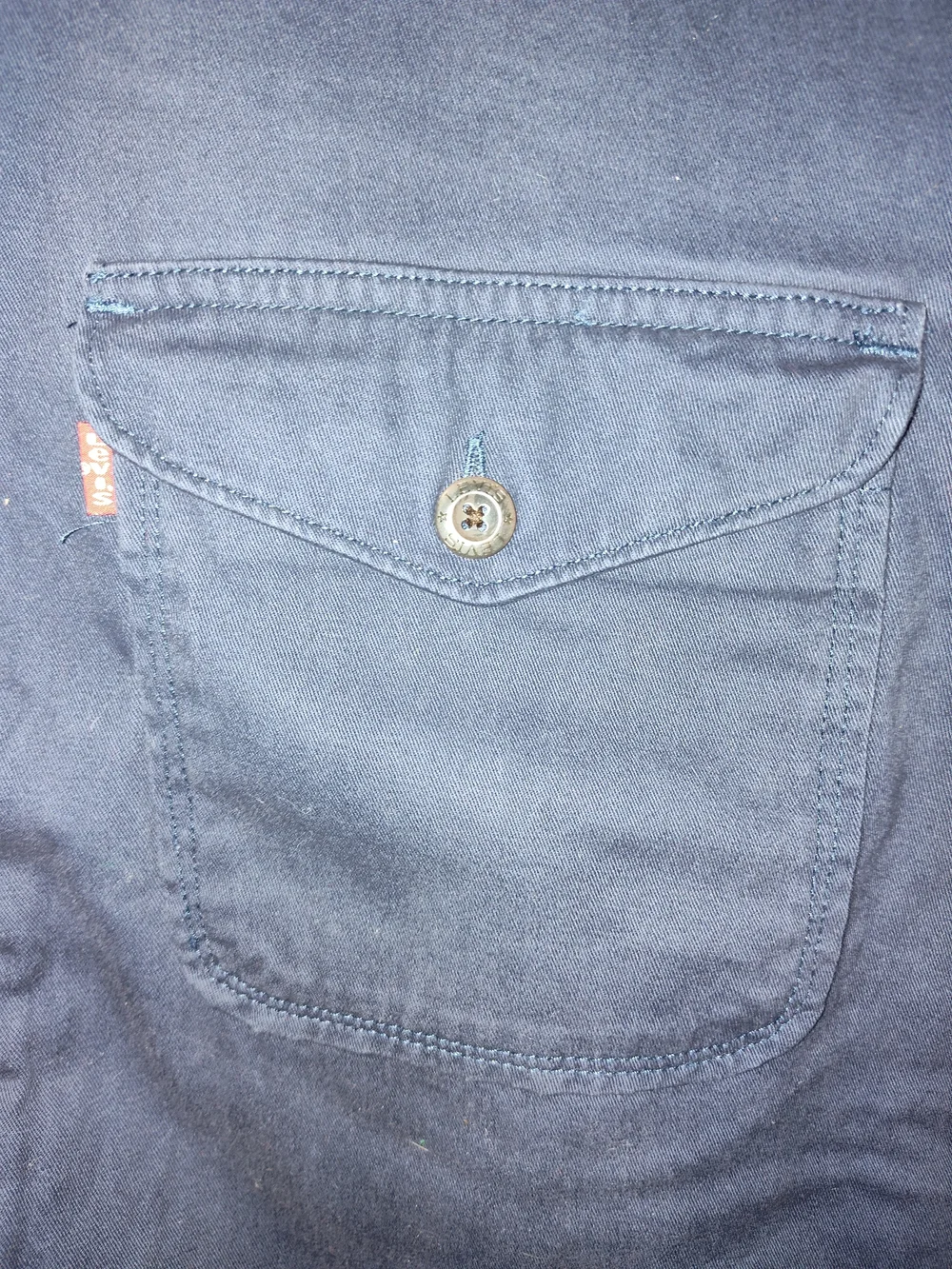 Levi's Navy Button-Up Sherpa-Lined Shirt Jacket - Picture 2 of 9